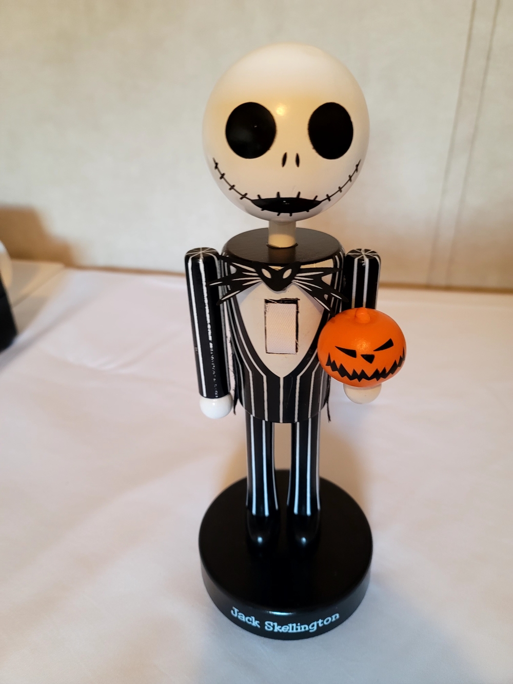 Jack Skellington Figurine Decor in Black, White & Orange